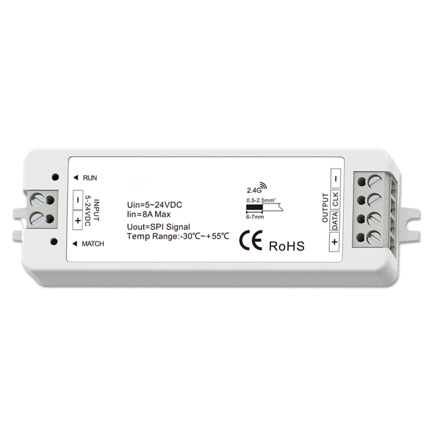 LED FUNK SPI-Controller für 8 - 1024 Pixel inkl. Fernbedienung, 5-48V DC, 8A