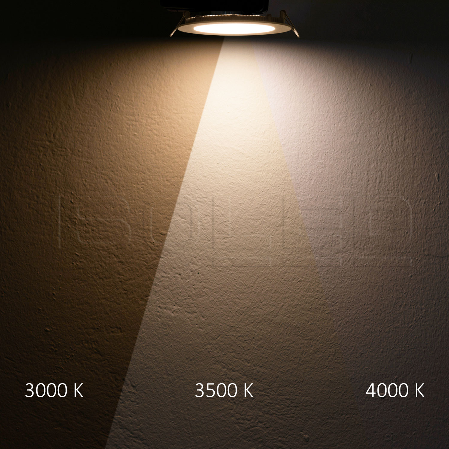 LED Downlight blendungsreduziert, 13W, rund, DN110, CRI90, Switch 3000|3500|4000K, dimmbar