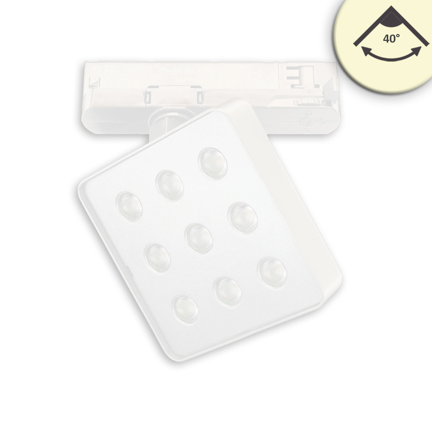 3-Phasen Schienenstrahler MATRIX, 20W, 40°, weiß, 4000K, UGR