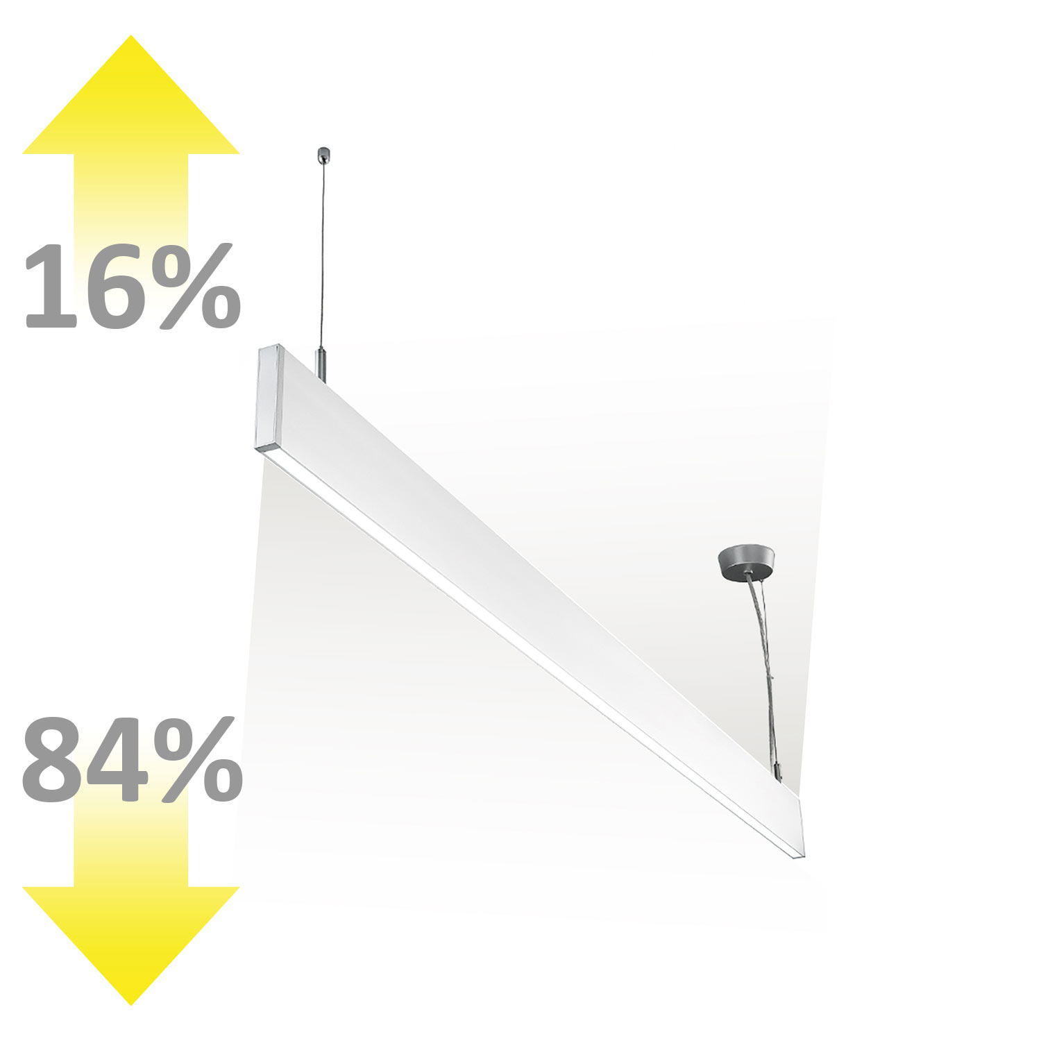 LED Hängeleuchte Linear Up&Down 600, 25W, prismatisch, linear- u. 90° verbindbar, weiß, neutralweiß