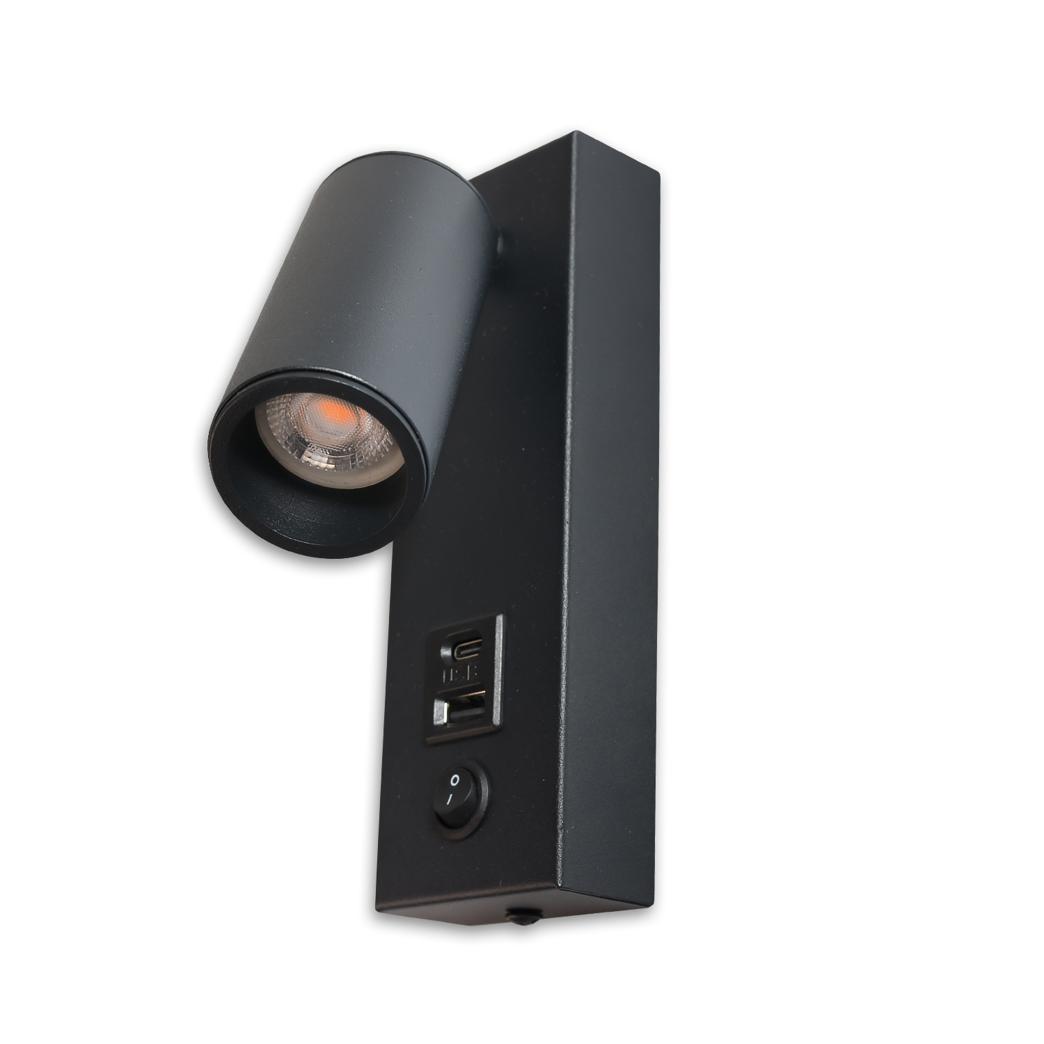 LED Leseleuchte, 4,5W, schwarz, mit USB-A und USB-C Ladebuchse, 3000K
