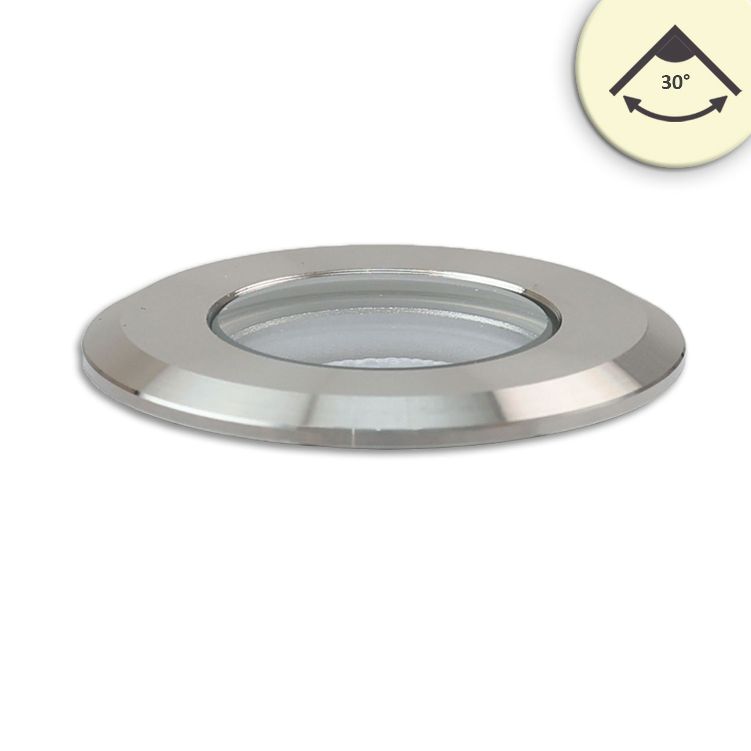 LED Bodeneinbaustrahler, rund 45mm, Edelstahl, 12-24V, IP67, 3W, 30°, warmweiß