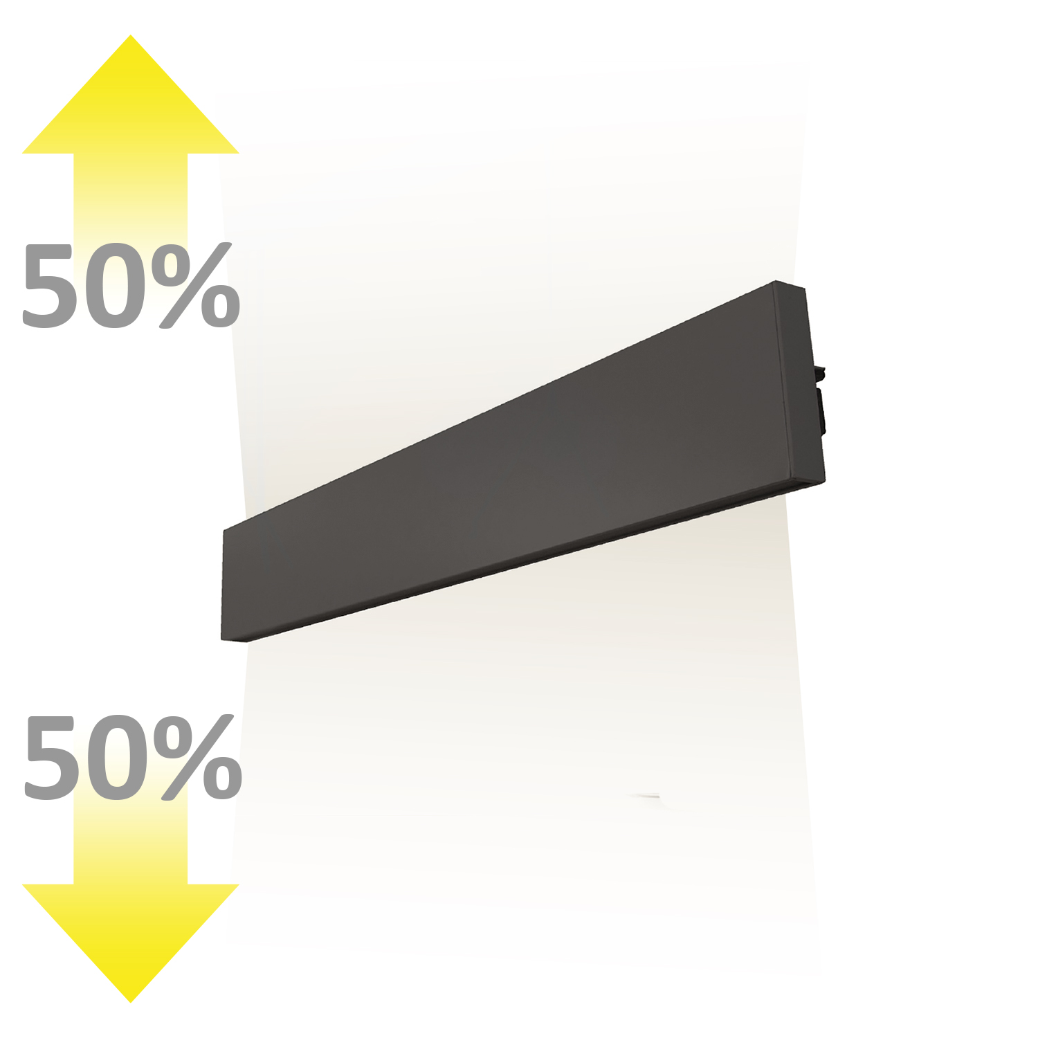 LED Wandleuchte Linear Up&Down 600, 610mm, 25W, IP40, schwarz, warmweiß