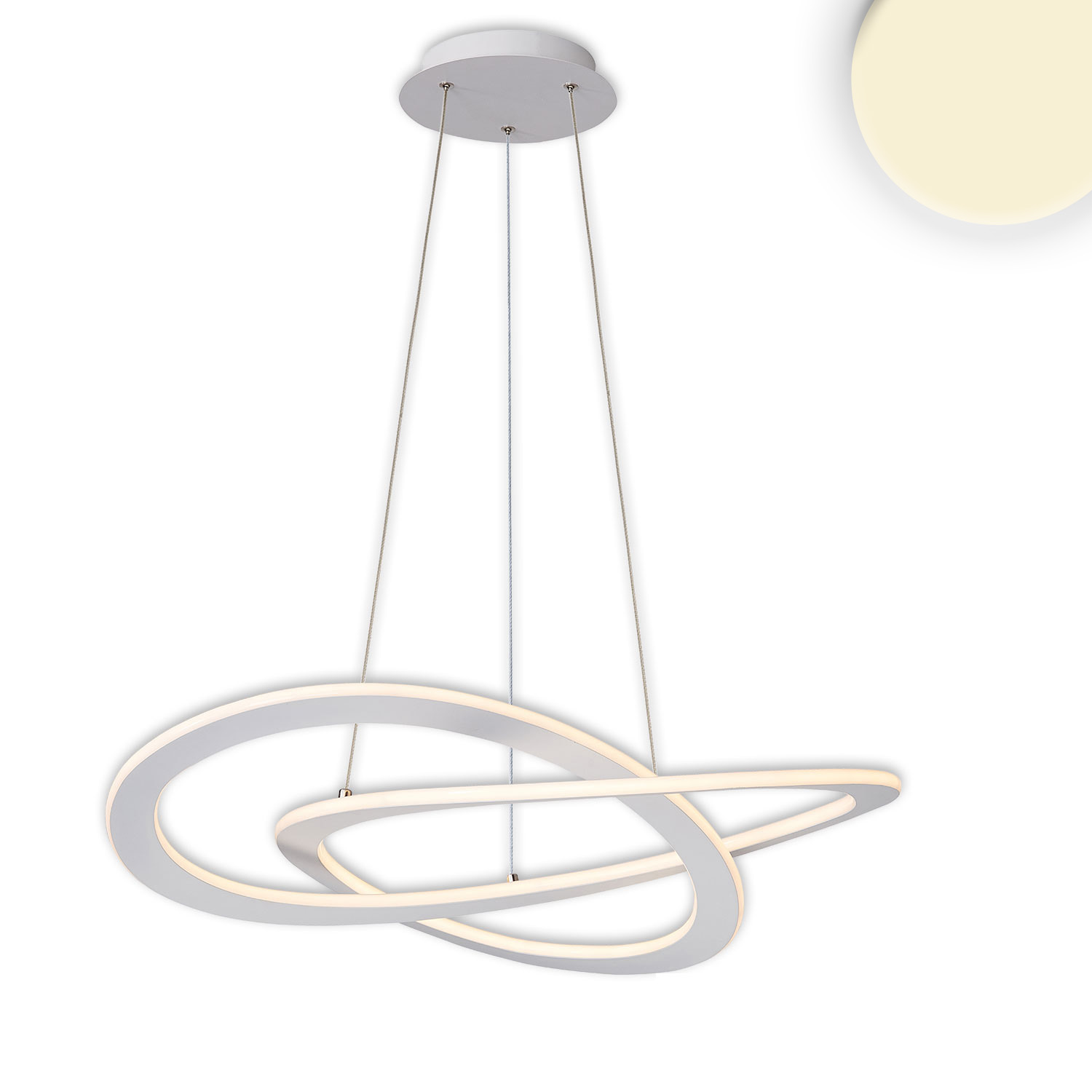 LED Hängeleuchte Design 600, weiß, 40W, rund, 3000K, dimmbar