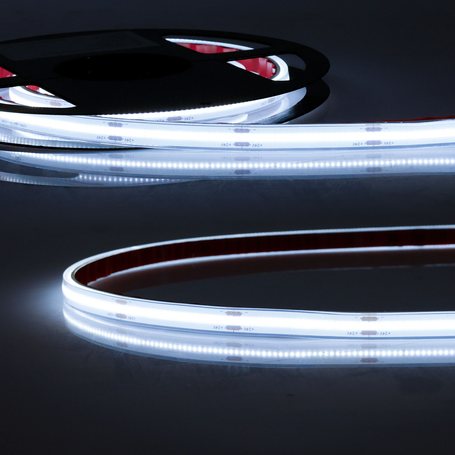 LED HT927/965 COB CCT 2-pol Flexband für bis zu 100°C Umgebung, 24V DC, 8W, IP68, 5m Rll, 512 LED/m