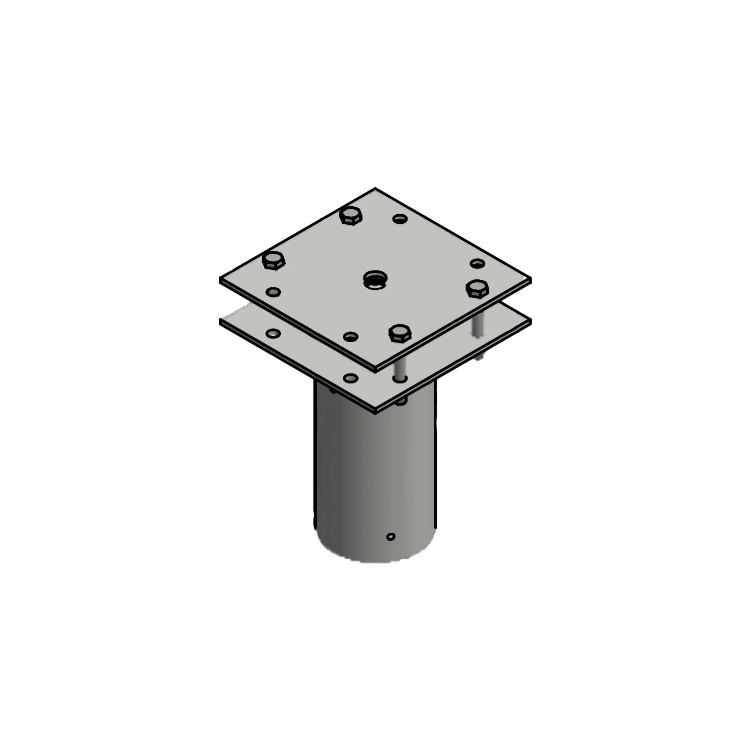 Traverse mit Zopfmaß 133mm für 2/4 Flutlichter