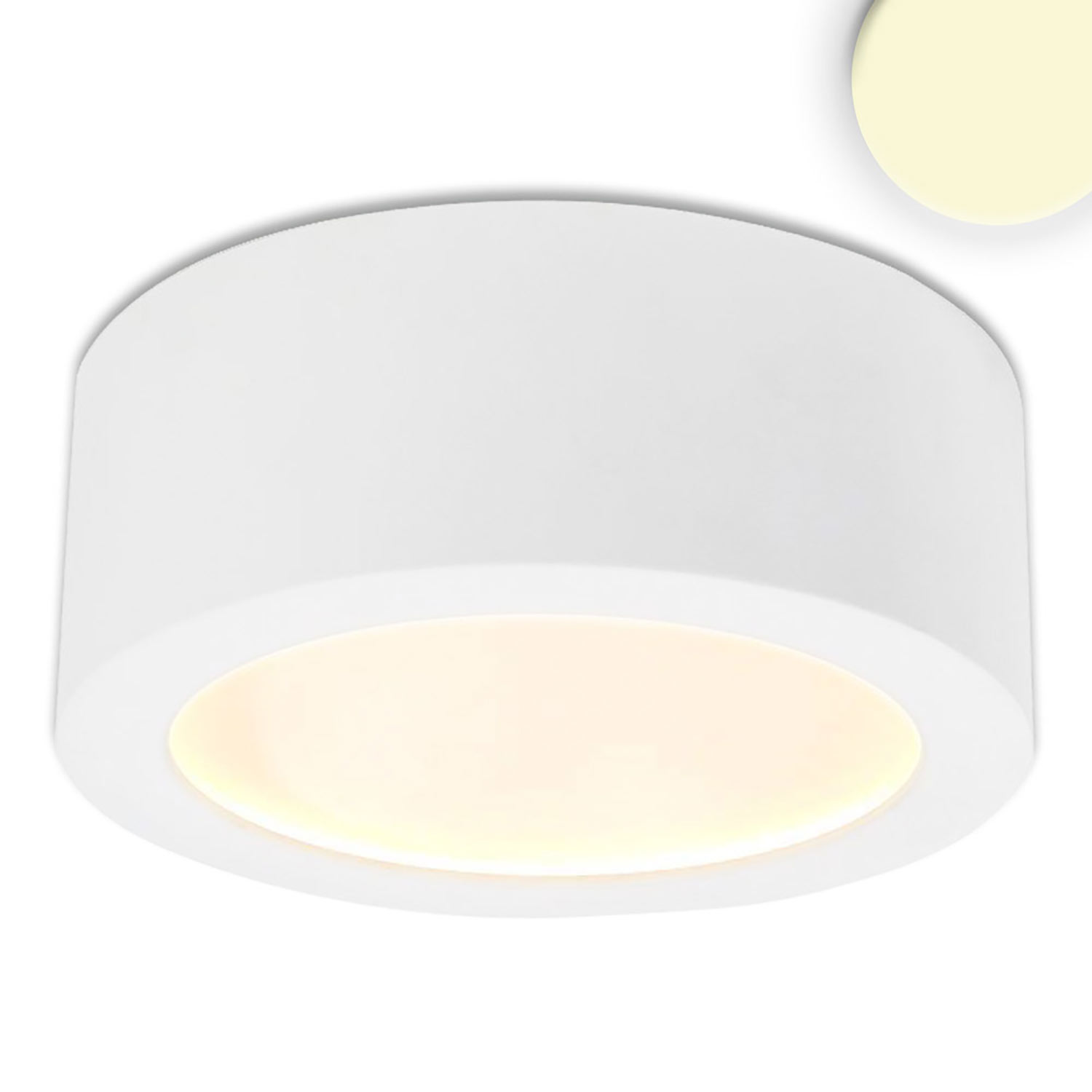 LED Aufbauleuchte LUNA 18W, weiß, rund, DN173, indirektes Licht, warmweiß, dimmbar
