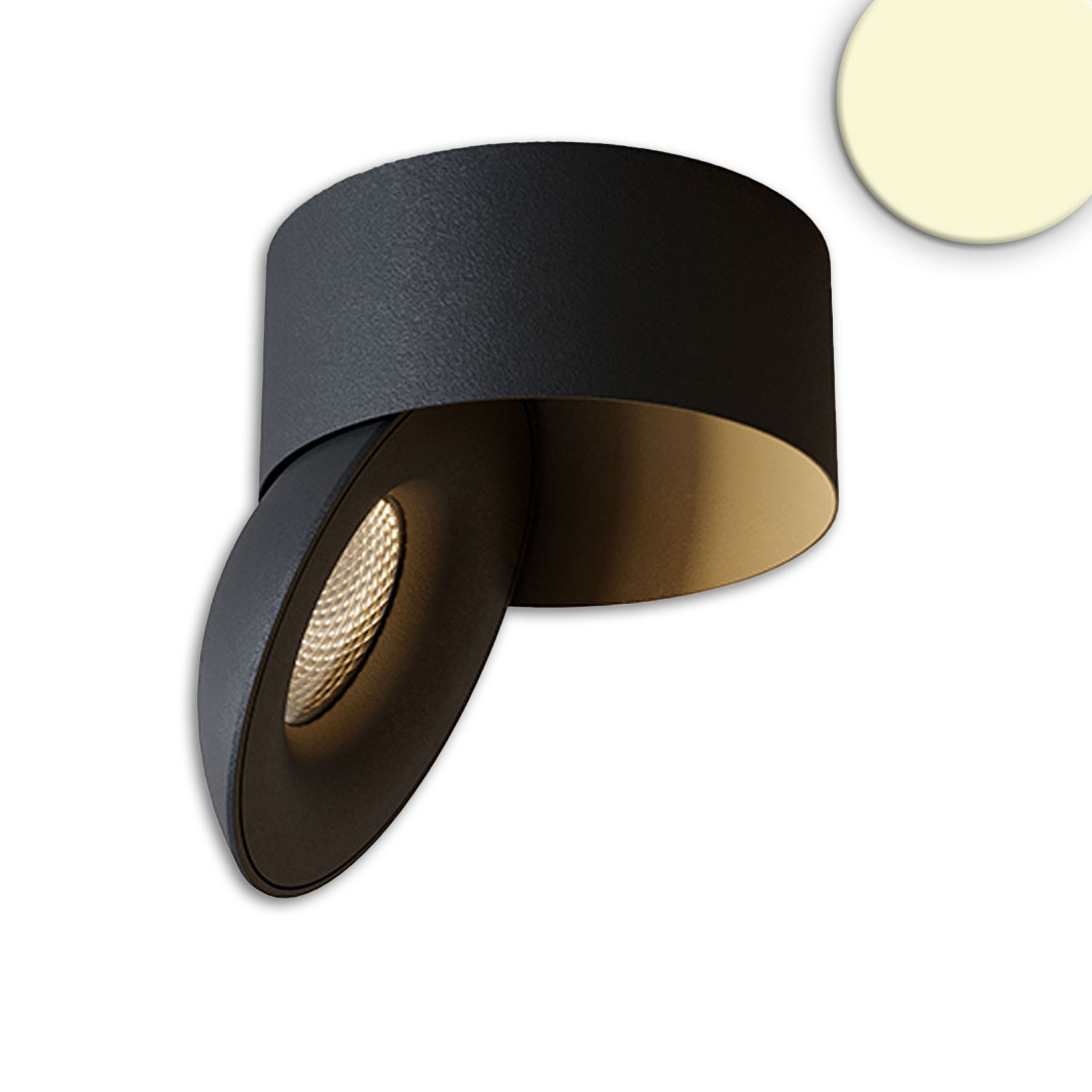LED Aufbauleuchte Sphere schwarz/schwarz, 2700K, 10W, CRI90, dimmbar