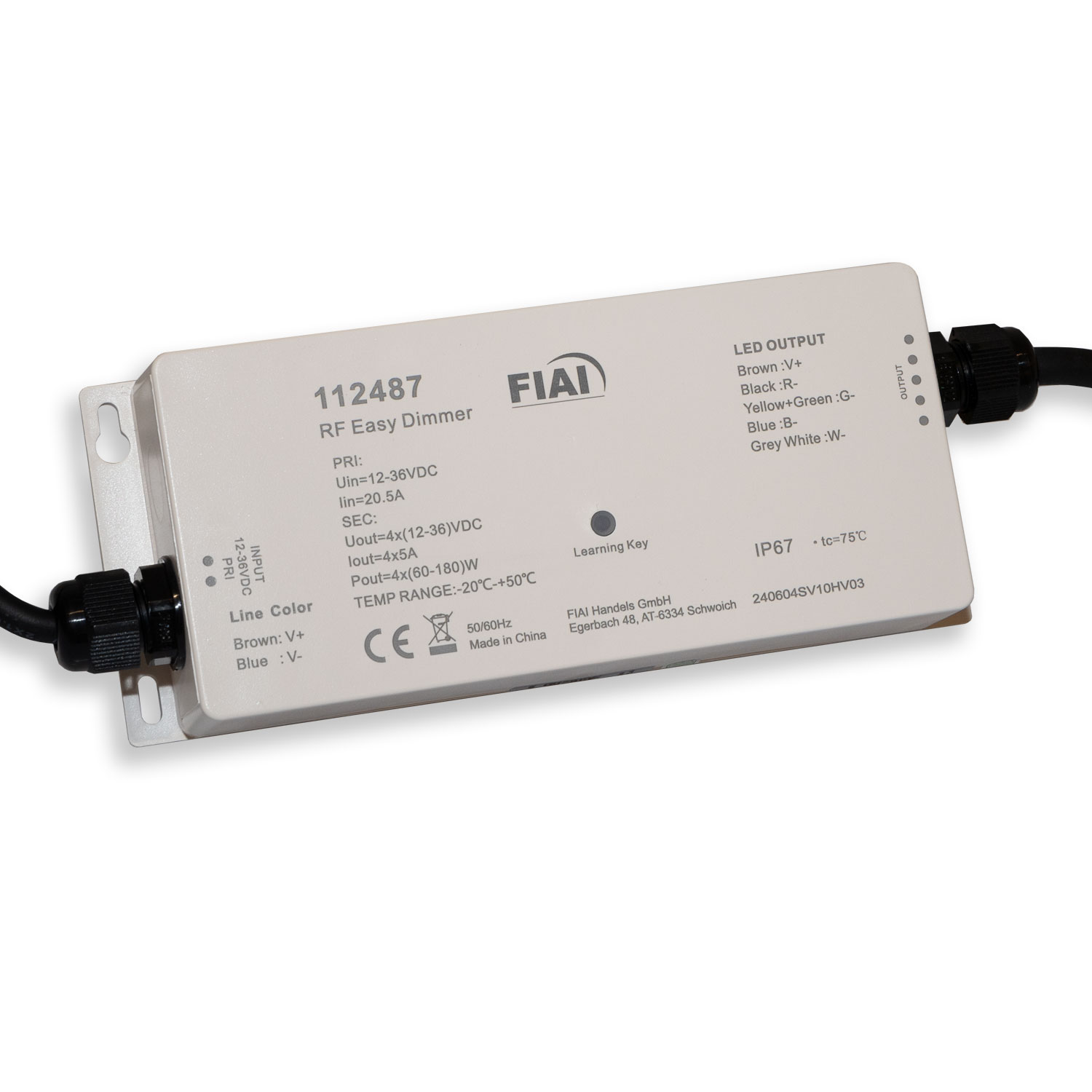 Sys-One Funk PWM-Dimmer IP66, 4 Kanal, 12-36V 4x5A