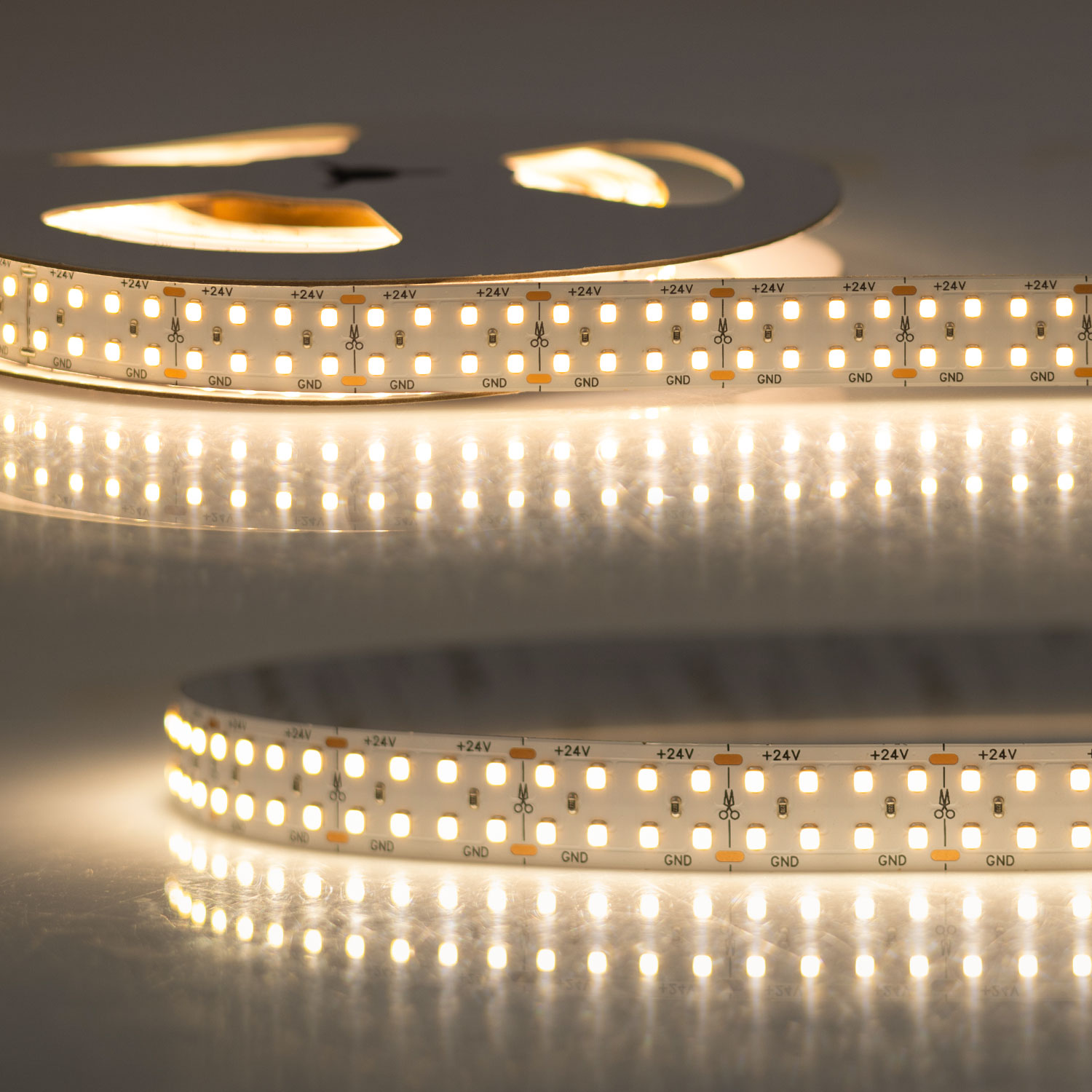 LED CRI930 Flexband, 24V DC, 30W, 150lm/W, zweireihig, IP20, 3000K, 5m Rolle, 240 LED/m