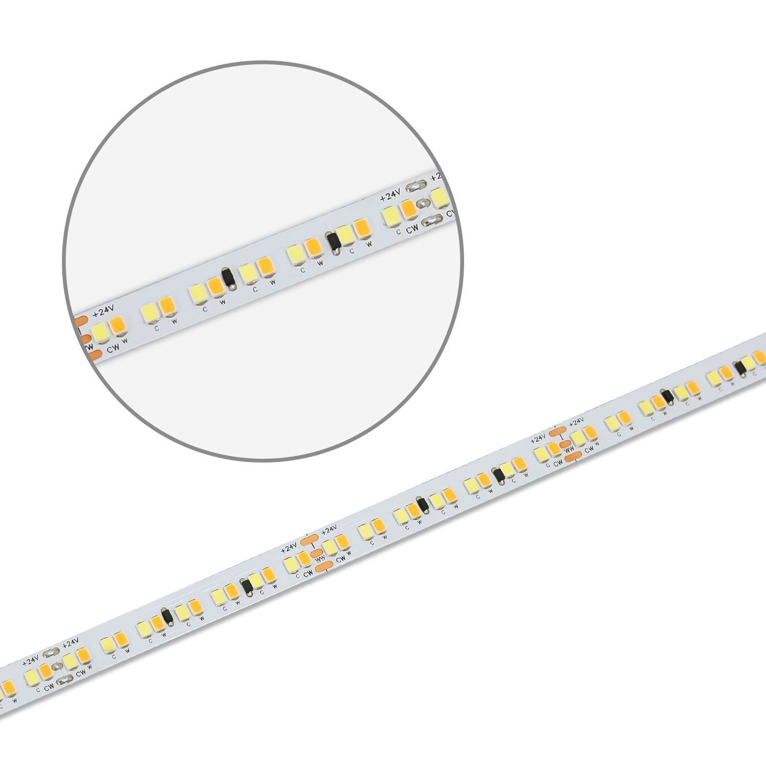 LED HEQ922/960 Linear CCT Flexband, 24V DC, 15W|15W, 140lm/W, IP20, 5m Rolle, 224 LED/m