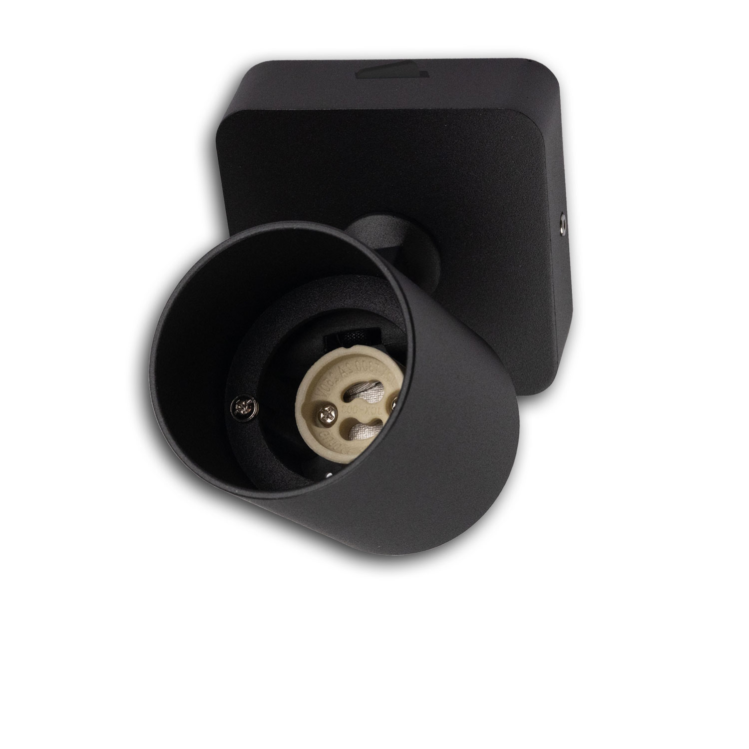 Wand-/Deckenleuchte GU10 Single, IP20, schwarz, mit Ein/Aus- Schalter, exkl. Leuchtmittel