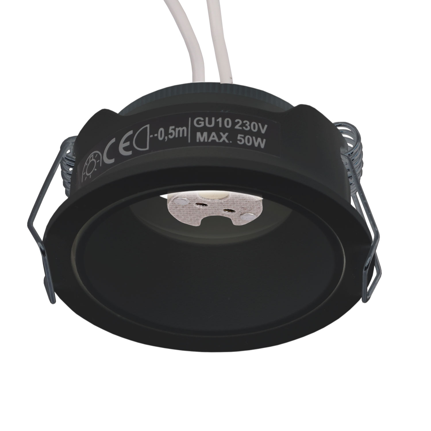 Einbaurahmen für MR11/GU10 Mini Spots, rund, schwarz