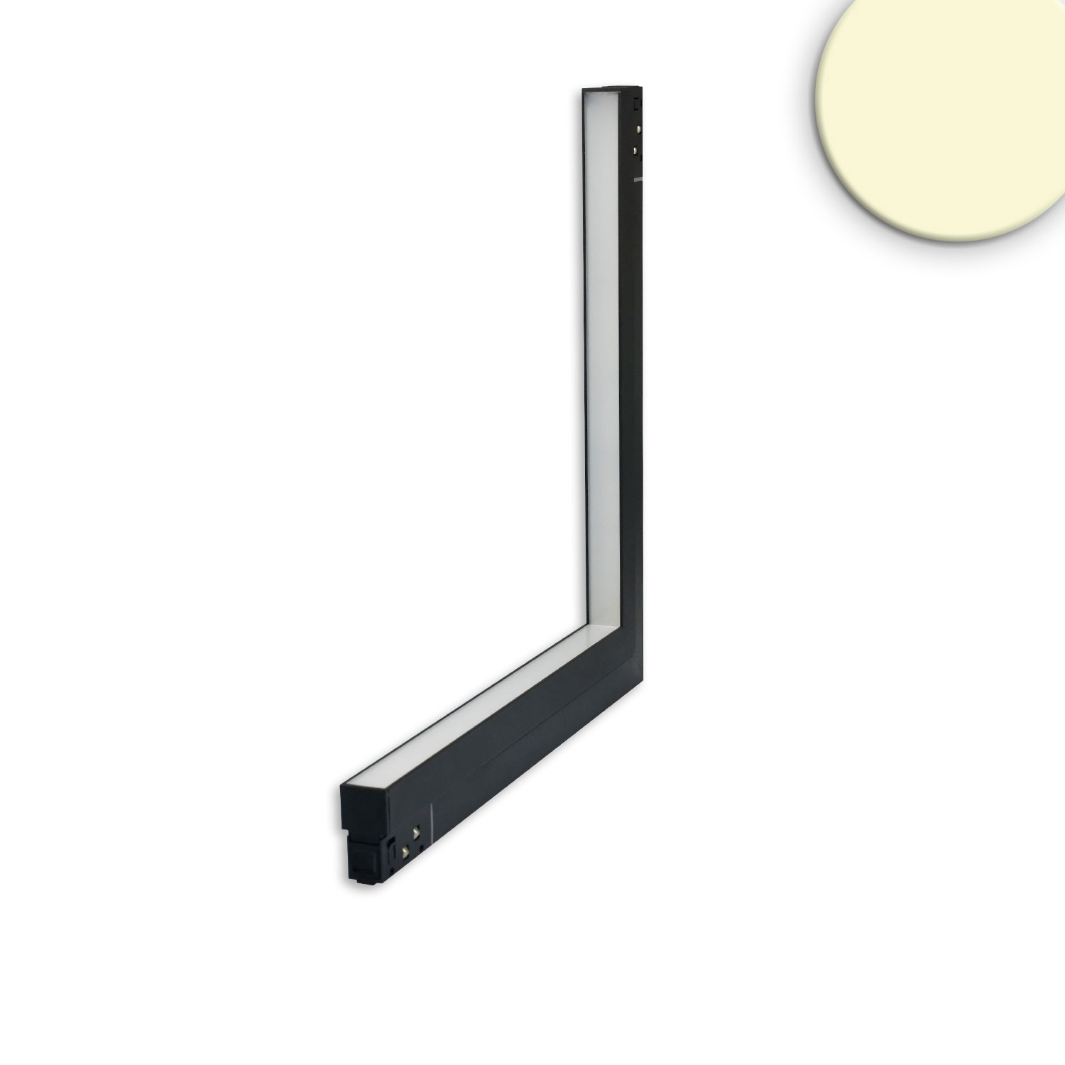 Track48 Eckleuchte vertikal schwarz, 20W, 120°, 48V DC, 3000K,CRI90, Line+, DALI dimmbar