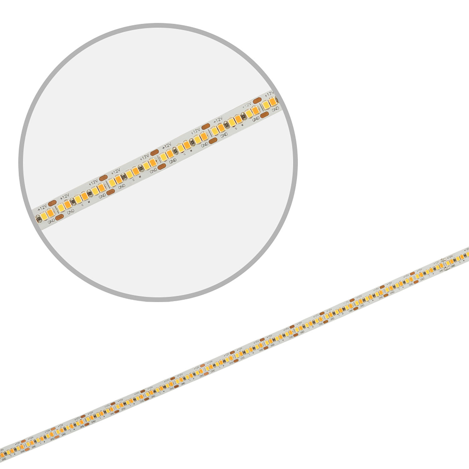 LED CRI919/940 MiniAMP CCT Flexband, 12V DC, 15W, IP20, 120cm, 2 polig, Kabel mit Stecker, 240 LED/m