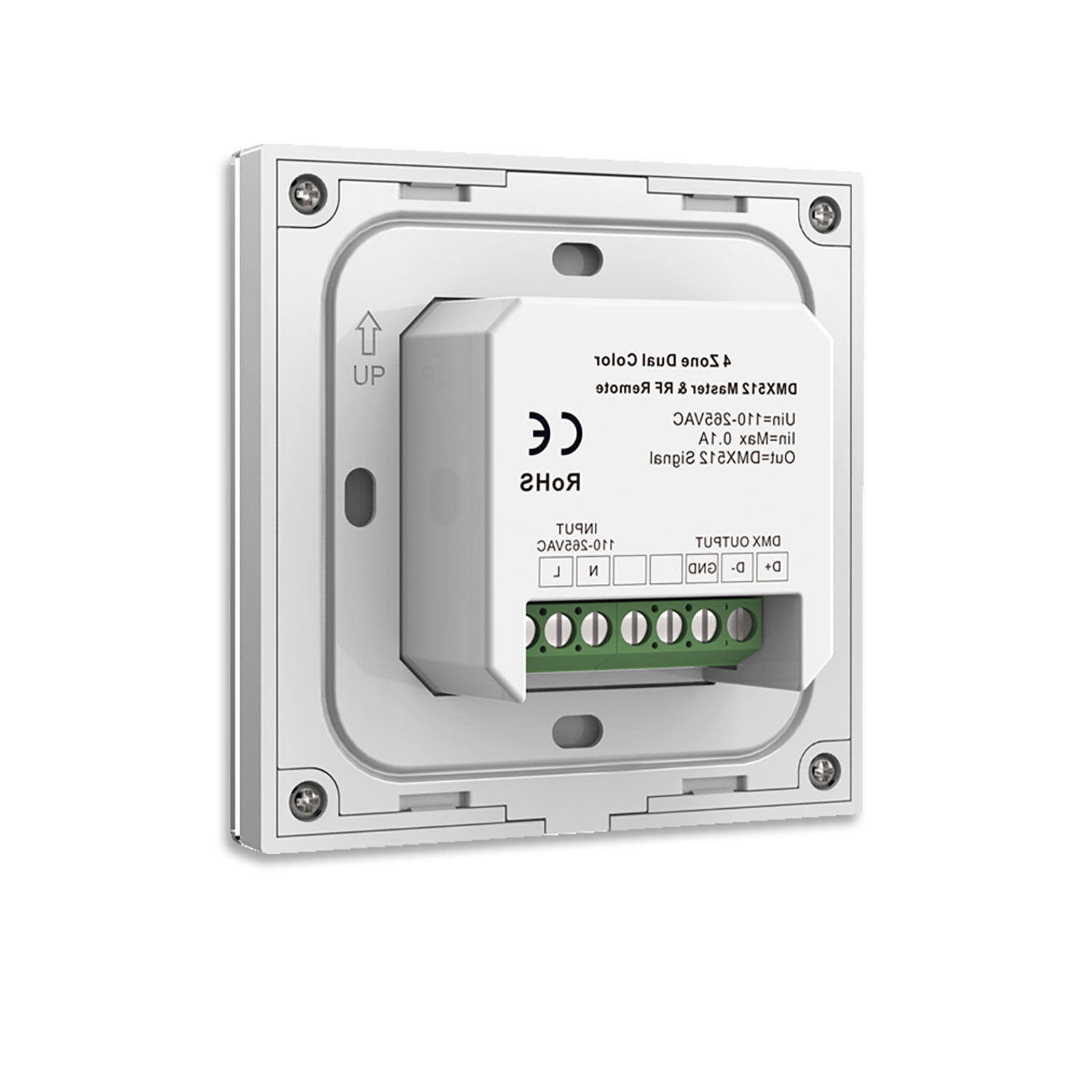 Sys-Pro weißdynamische 4 Zonen Einbau-Touch-Fernbedienung + DMX-Output, weiß, 230V
