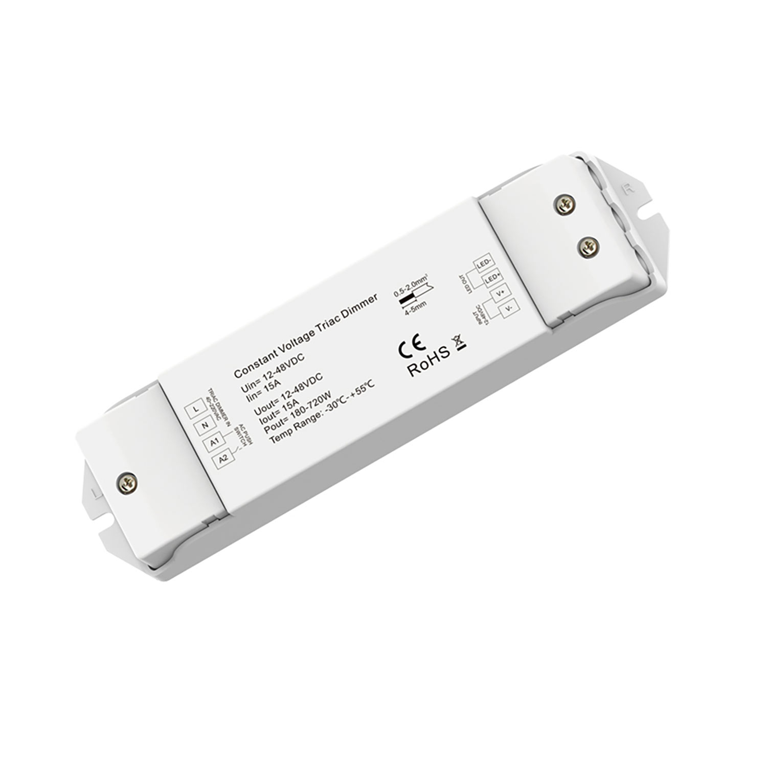 Phasenan-/Abschnitt (100-220V)/Push Eingangssignal zu PWM-Dimmer, 1 Kanal, 12-48V DC 15A